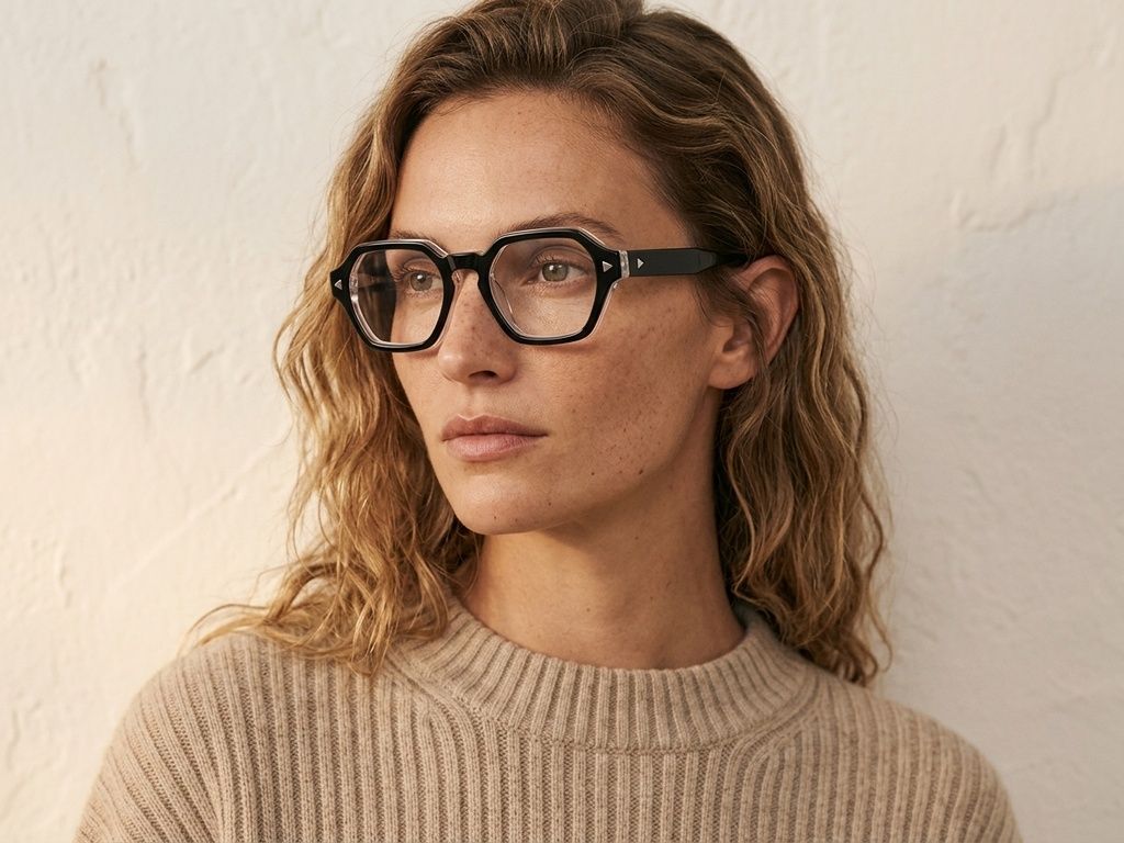Geometric Black Acetate Glasses #BS0522-0053