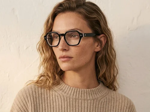 Lunettes géométriques en acétate noir #BS0522-0053