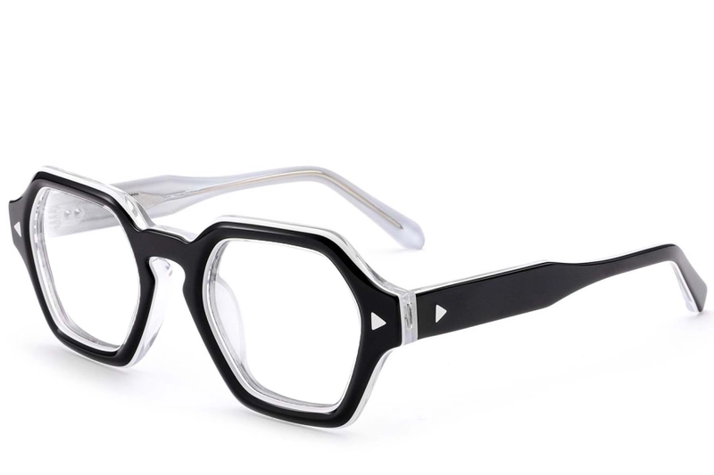Gafas geométricas de acetato negro #BS0522-0053