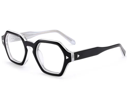 Lunettes géométriques en acétate noir #BS0522-0053