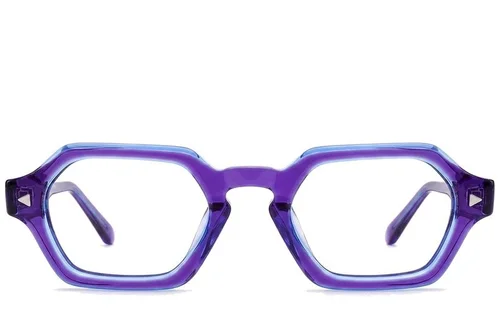 Lunettes géométriques en acétate violet #BS0522-0054
