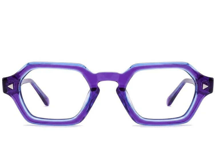 Geometric Purple Acetate Glasses #BS0522-0054