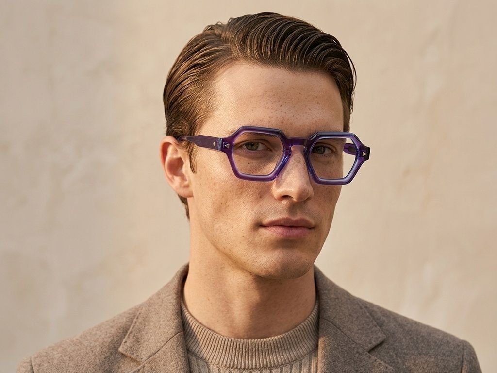Geometric Purple Acetate Glasses #BS0522-0054