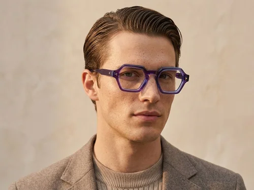 Lunettes géométriques en acétate violet #BS0522-0054
