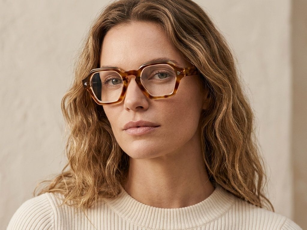 Geometrische Schildpatt-Acetatbrille #BS0522-0056