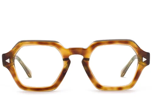 Lunettes en acétate à motif écaille de tortue géométrique #BS0522-0056