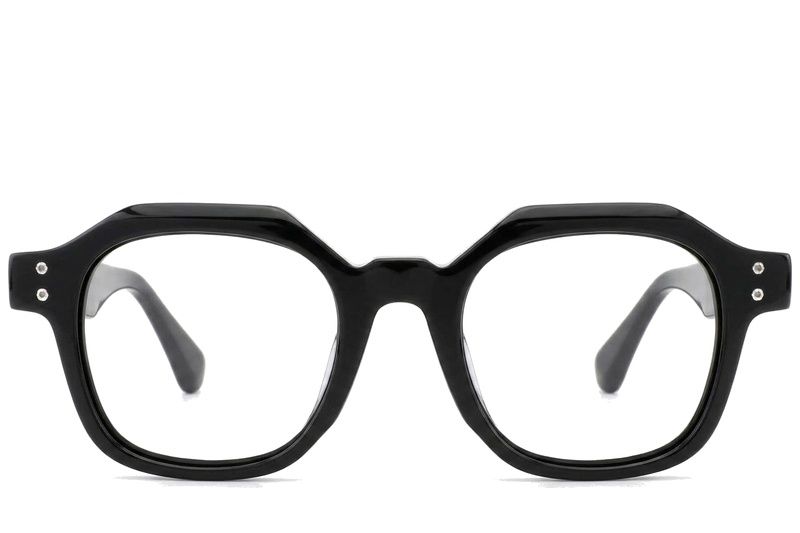 Rectangular Black Acetate Glasses #BS0522-0057