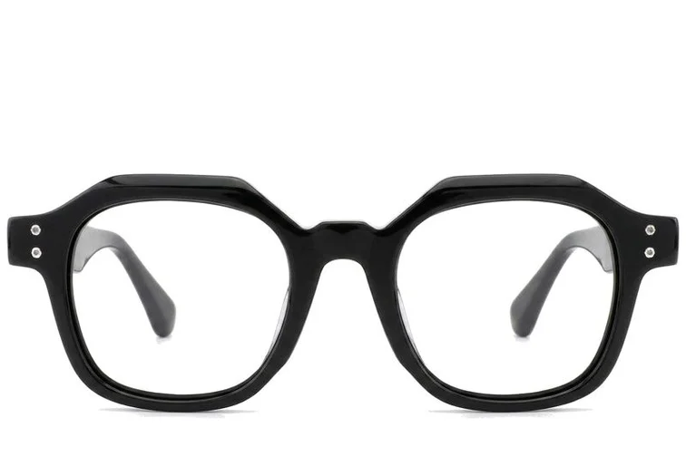 Rectangular Black Acetate Glasses #BS0522-0057