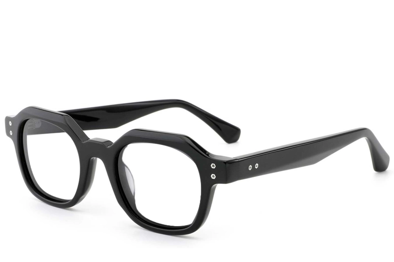 Lunettes rectangulaires en acétate noir #BS0522-0057