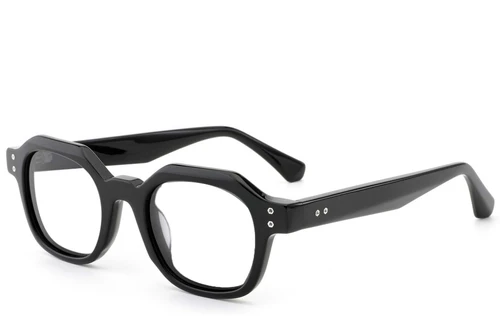 Rectangular Black Acetate Glasses #BS0522-0057