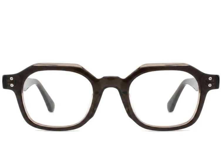 Lunettes rectangulaires en acétate brun #BS0522-0058