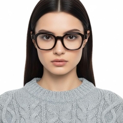 Rectangular Brown Acetate Glasses #BS0522-0058