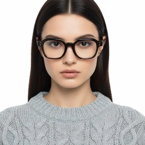 Lunettes rectangulaires en acétate brun #BS0522-0058
