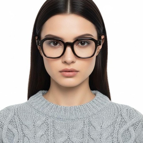 Rectangular Brown Acetate Glasses #BS0522-0058