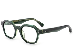 Rectangular Green Acetate Glasses #BS0522-0059