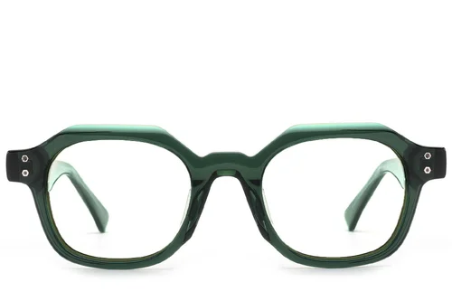 Verres rectangulaires en acétate vert #BS0522-0059