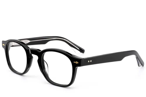 Lunettes rectangulaires en acétate noir #BS0522-0061