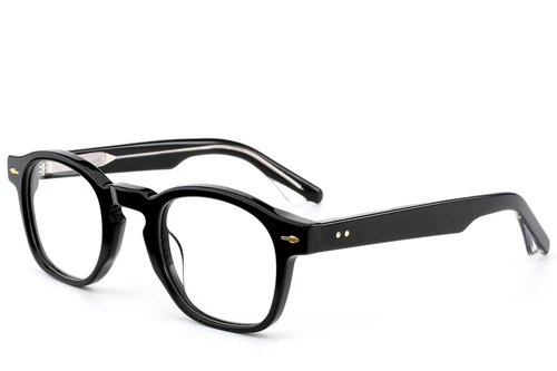 Rectangular Black Acetate Glasses #BS0522-0061