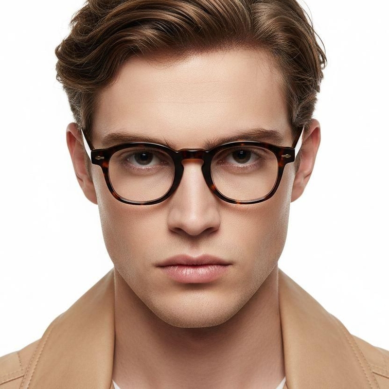 Oval Tortoiseshell Acetate Glasses #BS0522-0063