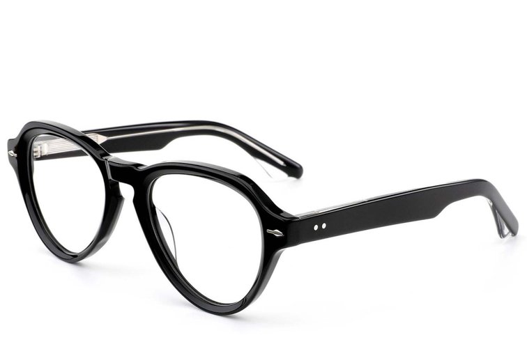 Gafas ovaladas de acetato negro #BS0522-0064