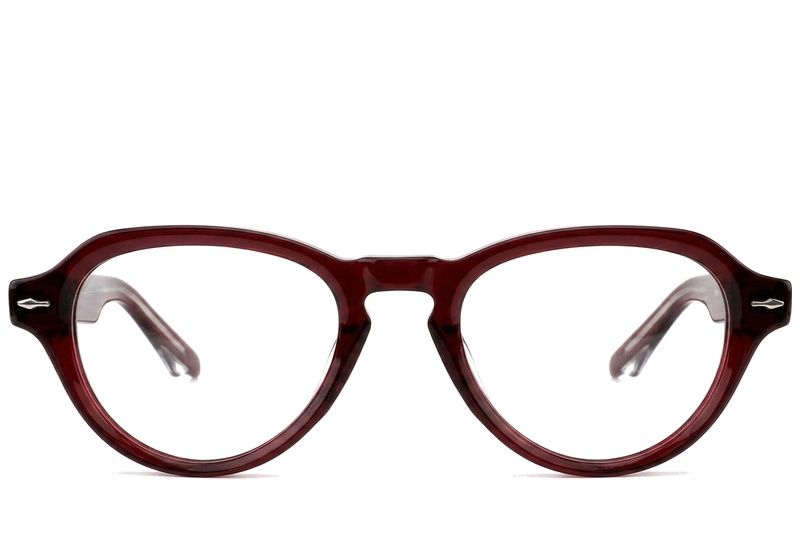 Oval Red Acetate Glasses #BS0522-0067