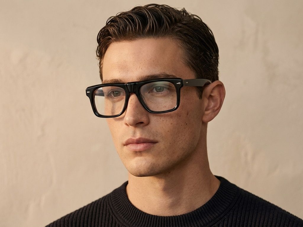 Aviator Black Acetate Glasses #BS0522-0069