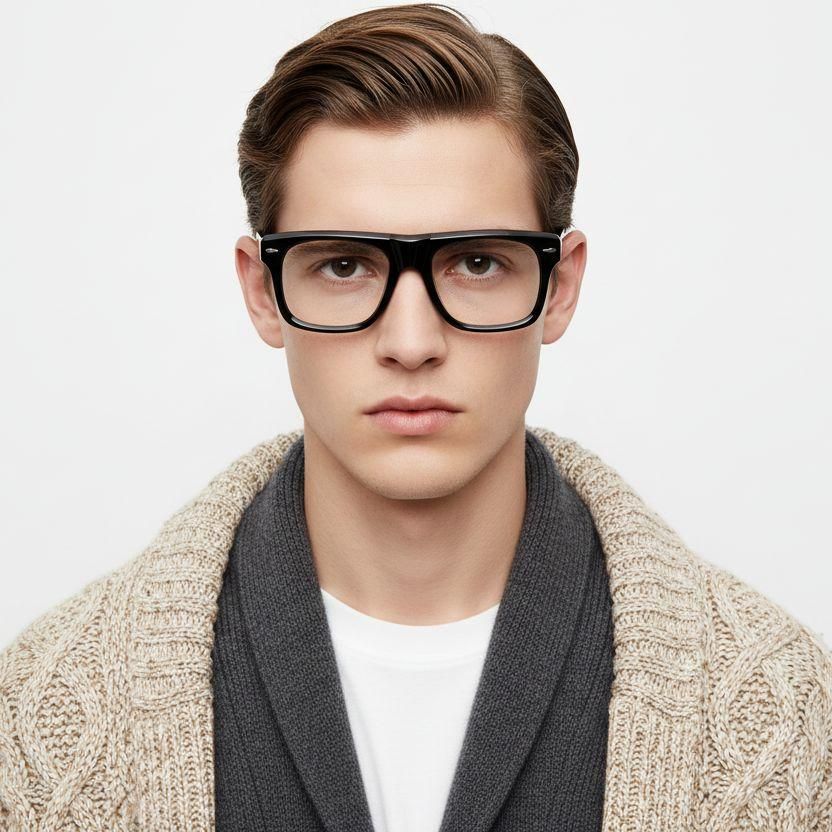 Lunettes aviateur en acétate noir #BS0522-0069