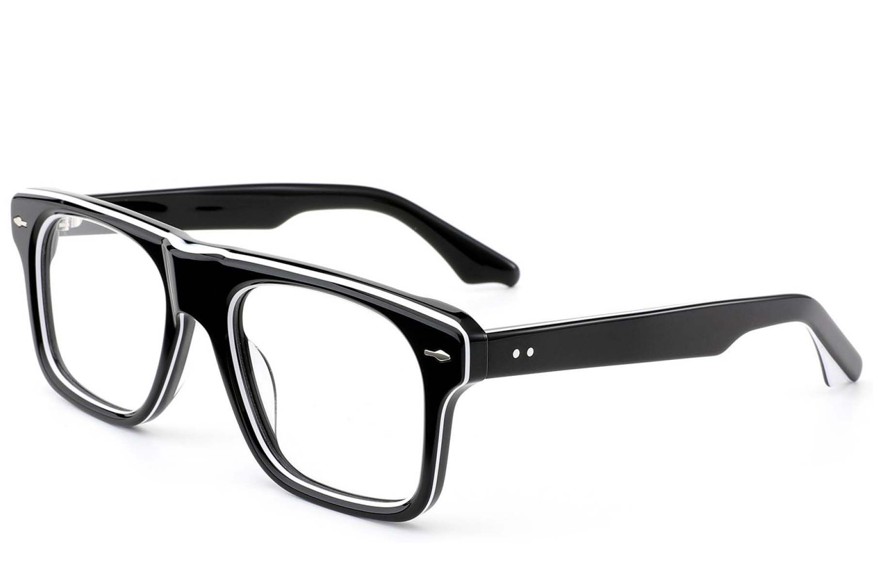 Aviator Black Acetate Glasses #BS0522-0071