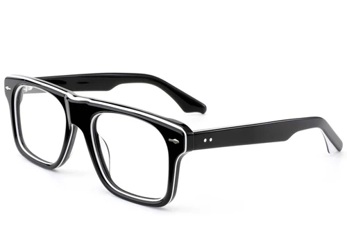 Aviator Black Acetate Glasses #BS0522-0071