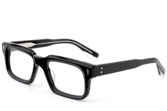 Rectangular Black Acetate Glasses #BS0522-0073