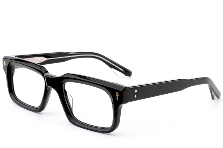 Rectangular Black Acetate Glasses #BS0522-0073