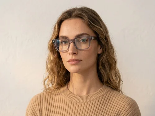 Lunettes rectangulaires en acétate gris #BS0522-0074