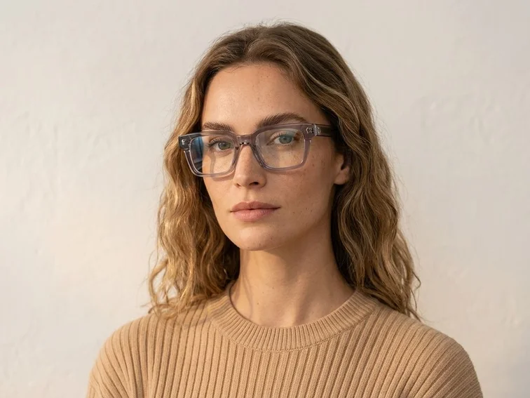 Bicchieri rettangolari in acetato grigio #BS0522-0074