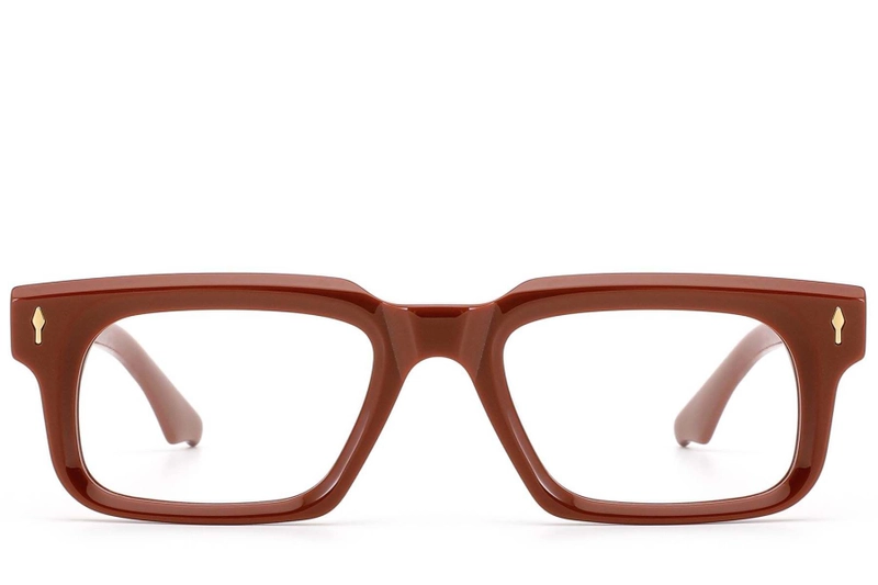 Rectangular Brown Acetate Glasses #BS0522-0075