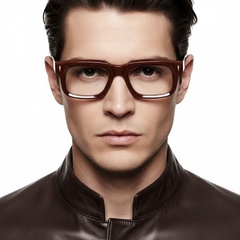 Rectangular Brown Acetate Glasses #BS0522-0075