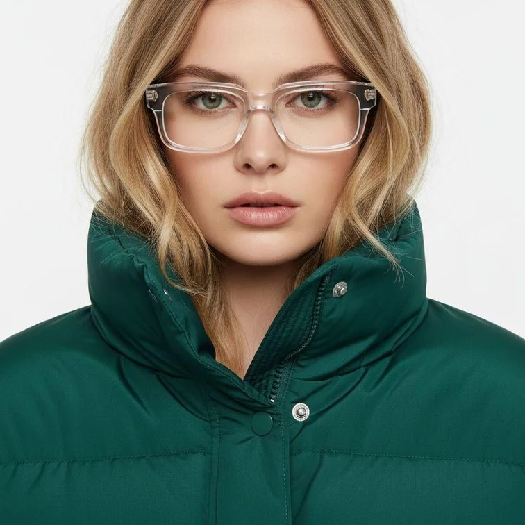 Gafas rectangulares de acetato transparente #BS0522-0076