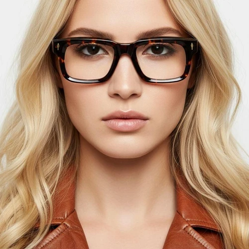 Rectangular Tortoiseshell Acetate Glasses #BS0522-0077