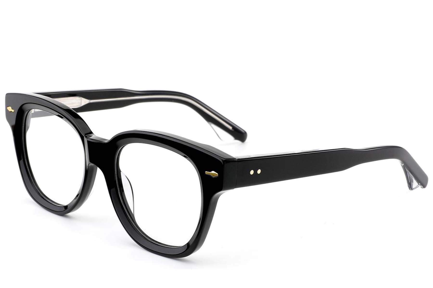 Oval Black Acetate Glasses #BS0522-0078