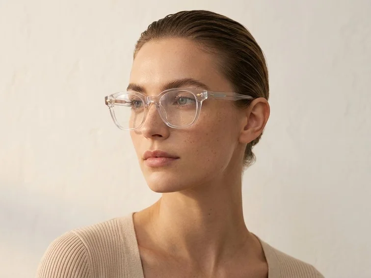 Oval Transparent Acetate Glasses #BS0522-0079