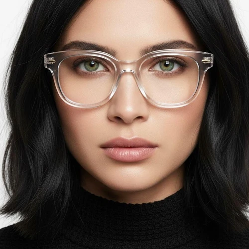 Oval Transparent Acetate Glasses #BS0522-0079