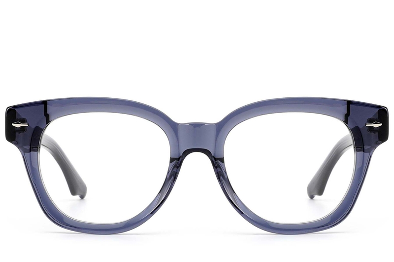 Oval Blue Acetate Glasses #BS0522-0080