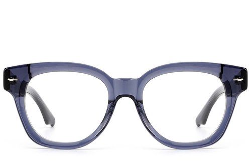Lunettes ovales en acétate bleu #BS0522-0080