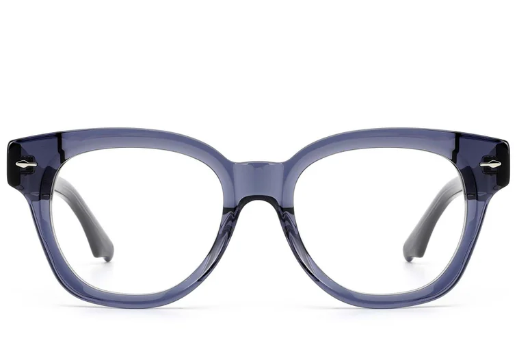 Ovale blaue Acetatbrille #BS0522-0080