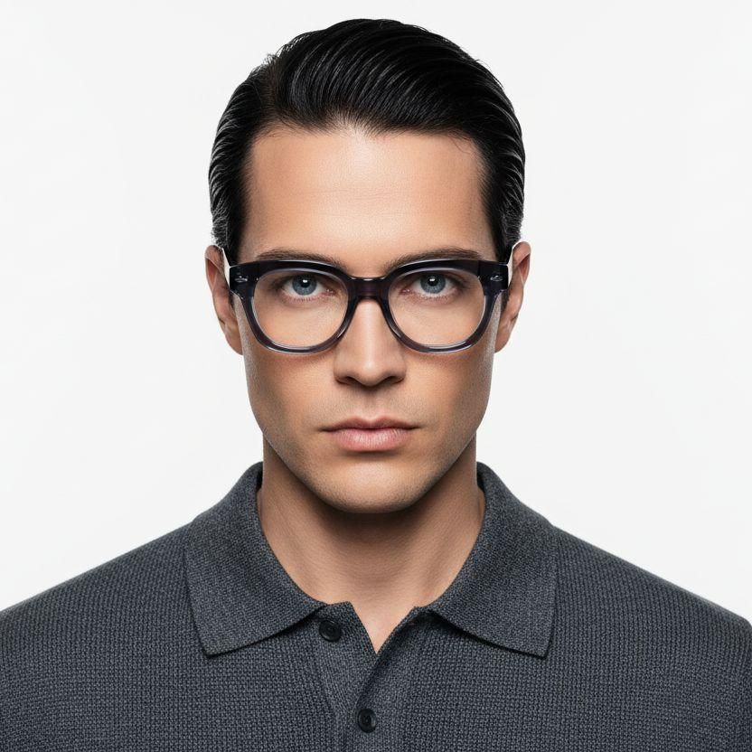 Gafas ovaladas de acetato azul #BS0522-0080