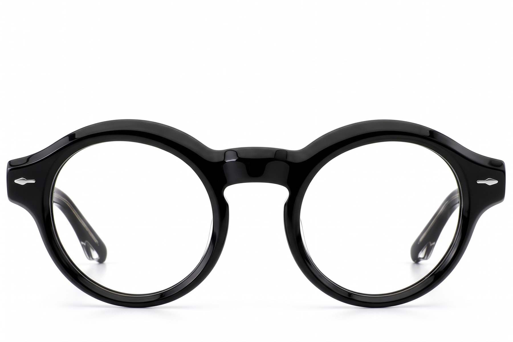 Oval Black Acetate Glasses #BS0522-0082