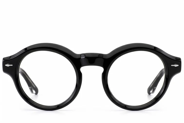 Oval Black Acetate Glasses #BS0522-0082