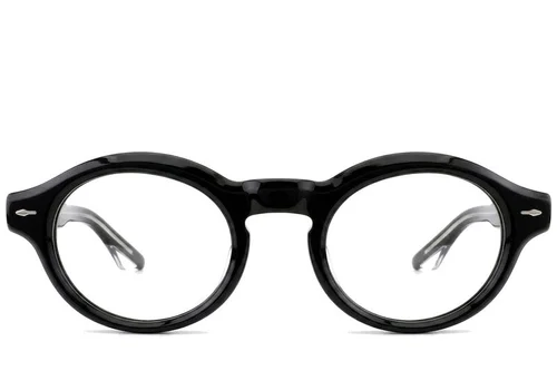 Lunettes ovales en acétate noir #BS0522-0082
