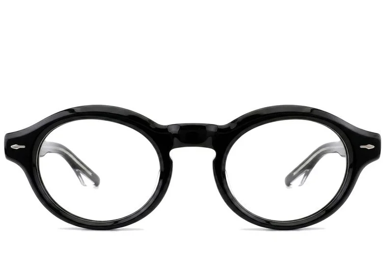 Oval Black Acetate Glasses #BS0522-0082