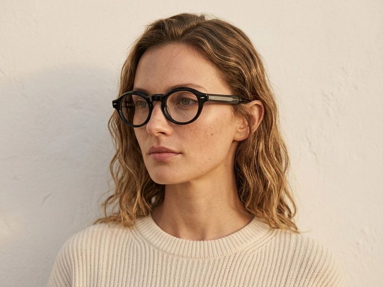 Oval Black Acetate Glasses #BS0522-0082