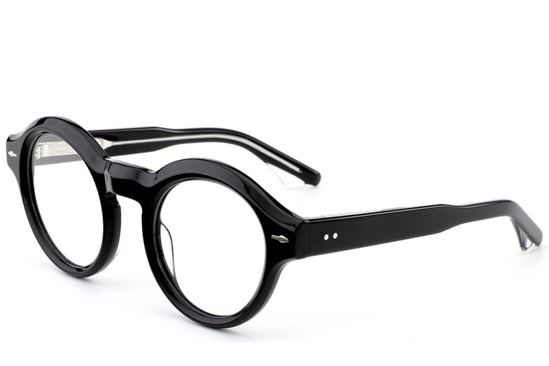 Oval Black Acetate Glasses #BS0522-0082